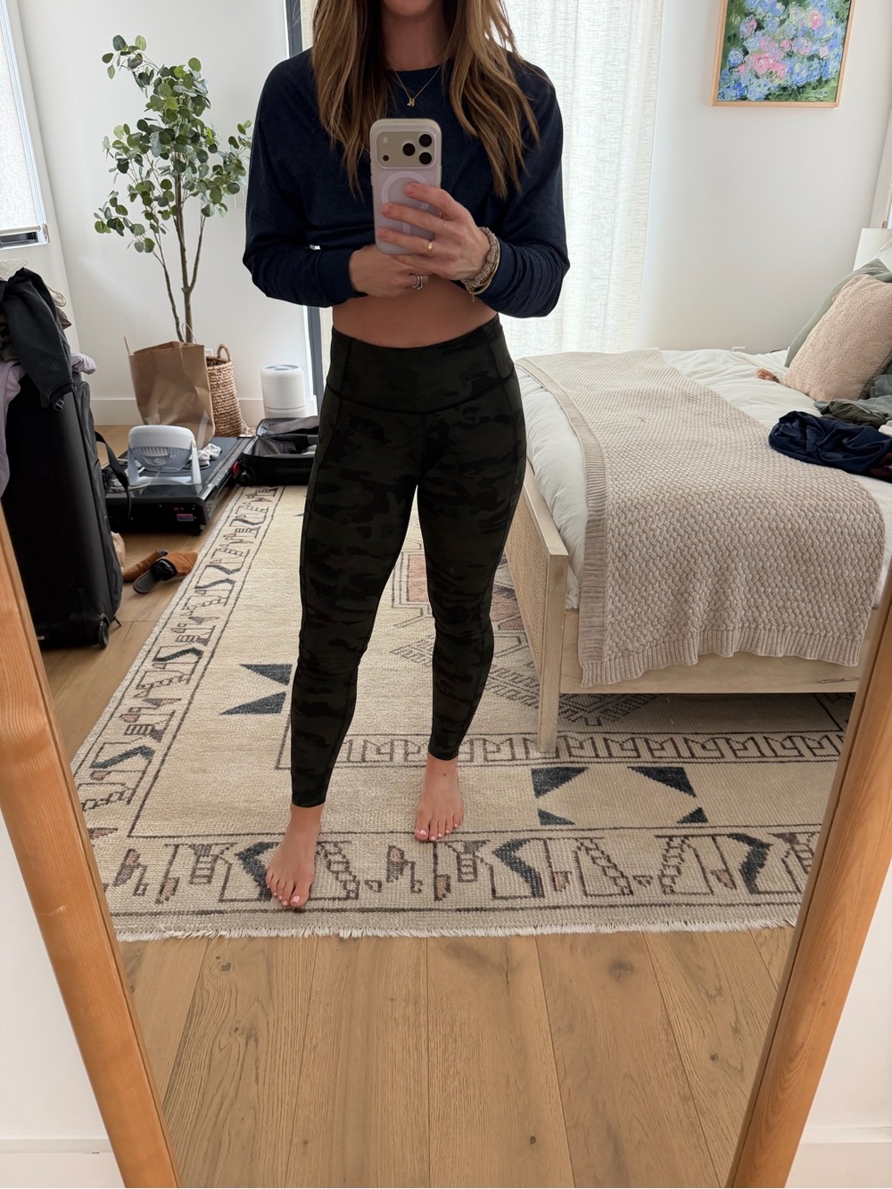 Lululemon Fast and Free High-Rise Camo Leggings in Olive/Black